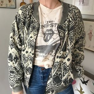 Free people printed boho bomber jacket